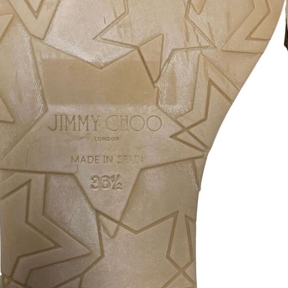 Jimmy Choo Dru Logo-Print Espadrilles EU 36.5 Monogram Canvas/Leather Flats - Picture 10 of 10